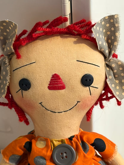 11" Annie in Fall colored polkadots