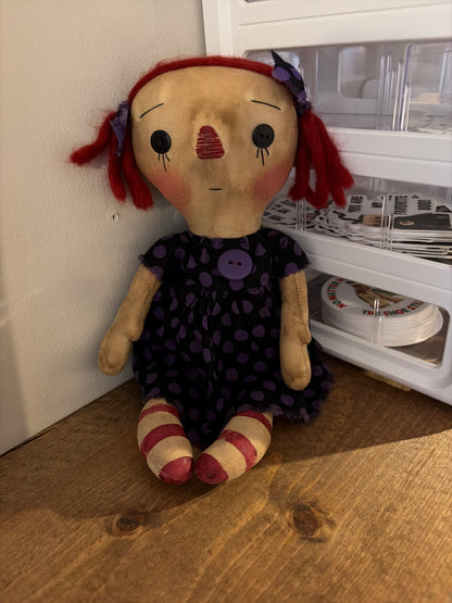 11" Annie in purple polkadots
