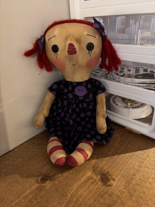 11" Annie in purple polkadots
