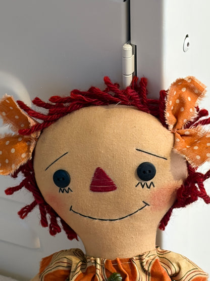 11" Annie in orange pumpkin print