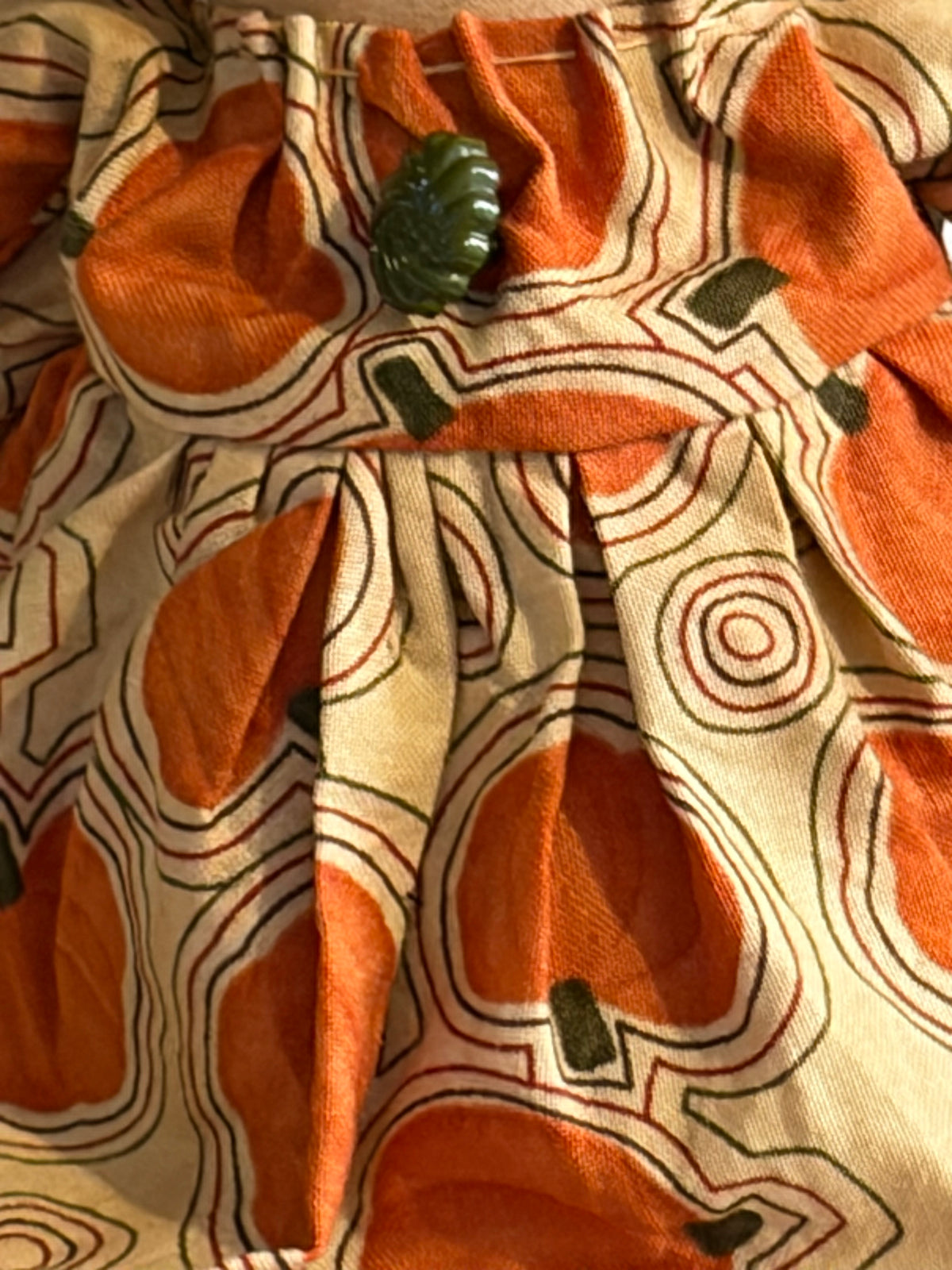 11" Annie in orange pumpkin print